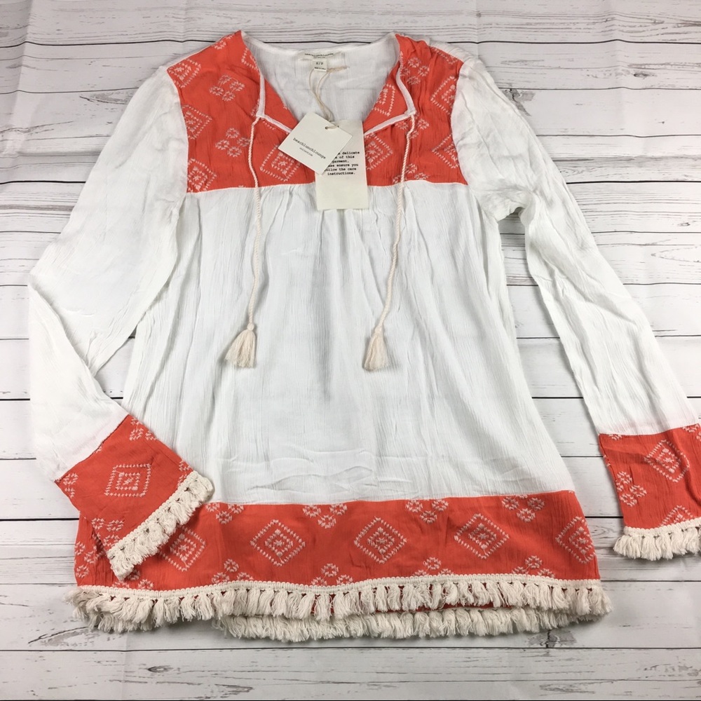 Beach Lounge Pullover Fringe Boho Top